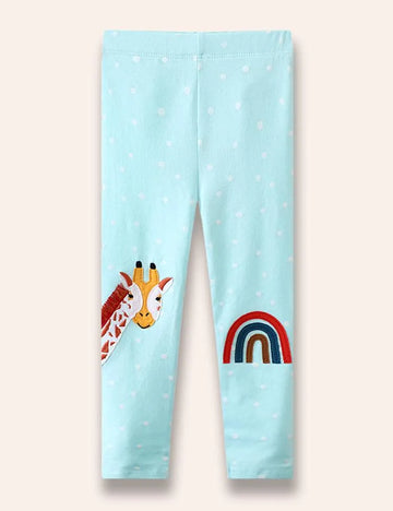 Giraffe Appliqué Dotted Leggings - Mini Taylor